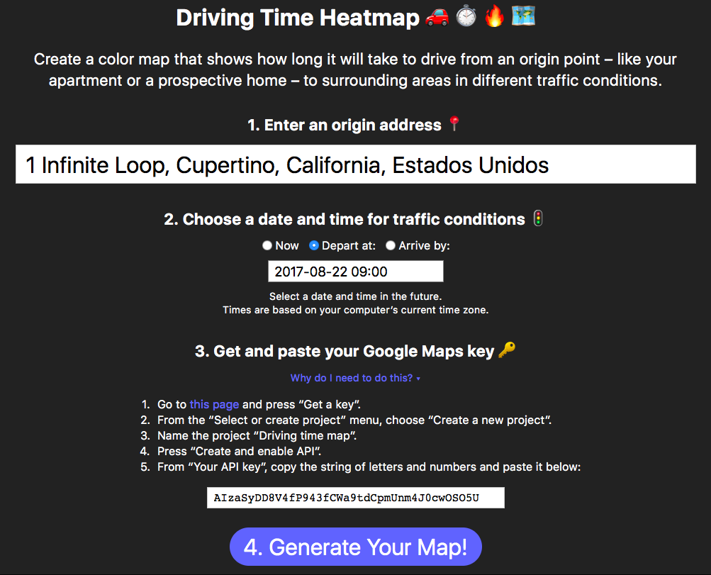 Drive Time Map Google