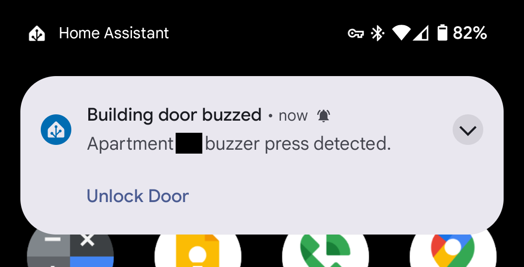 Home Assistant "door buzzed" notification on Android