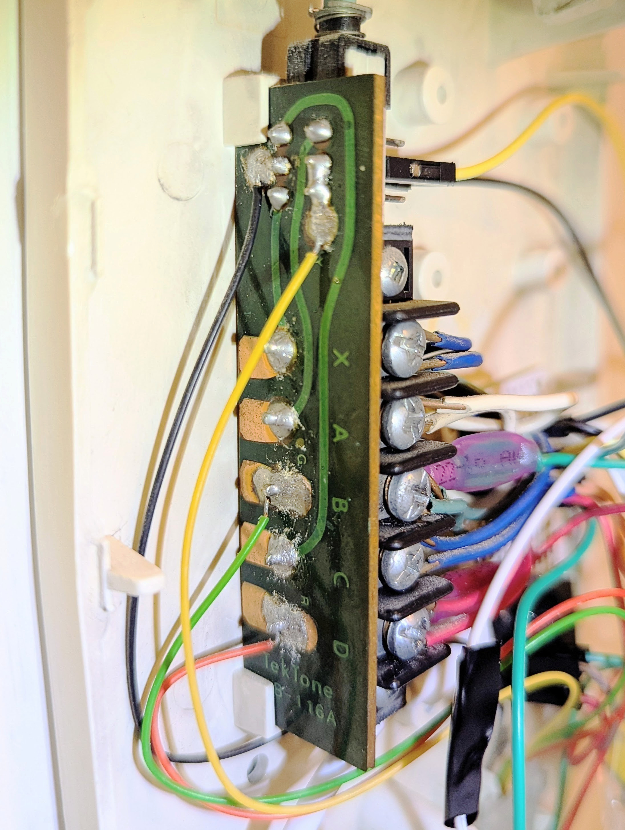 Intercom PCB with enigmatic pins X, A, B, C, D